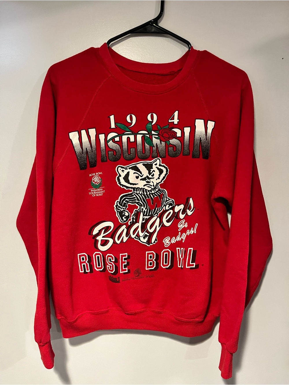 1994 Wisconsin Badgers Rose Bowl Crewneck Sweatshirt - Red